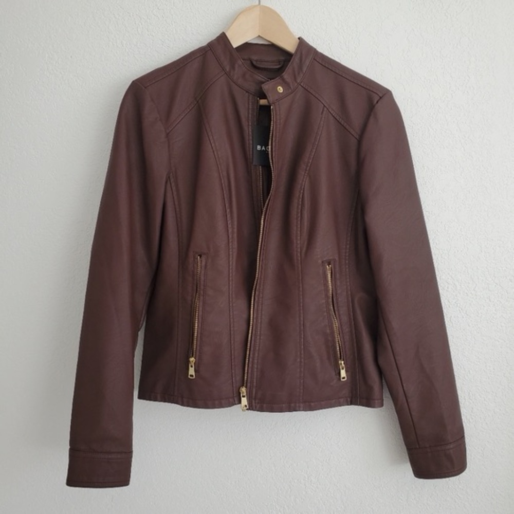 Baccini Faux Leather Moto Jacket | Chic & Edgy
